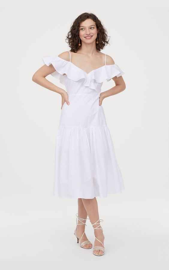 پیراهن نخی زنانه - سفید برفی